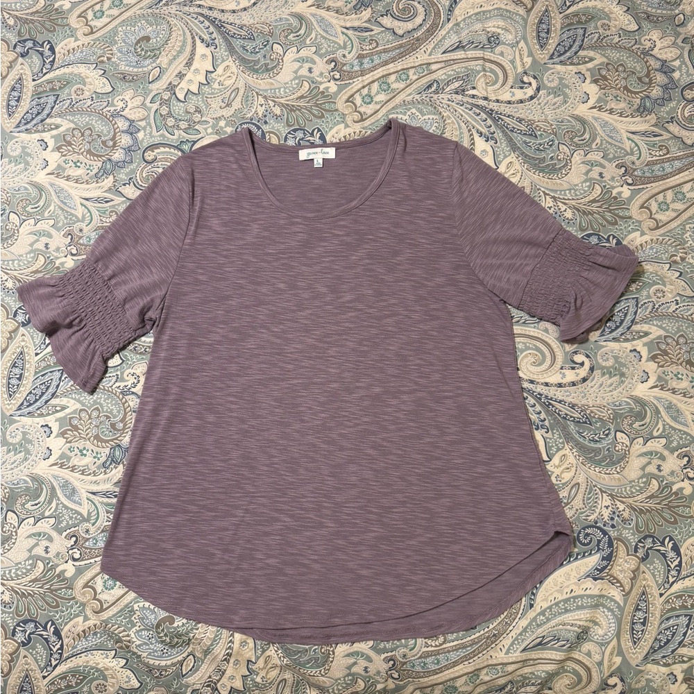 Grace & Lace Lavender Short Sleeve Top